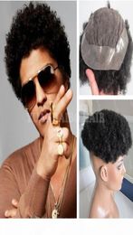 6 pouces court indien vierge cheveux humains naturel noir Afro Curl toupet pour hommes noirs 5238010