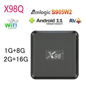 X98Q Smart TV BOX Android 11 Amlogic S905W2 2GB RAM 16GB Support 2.4G 5G Dual Wifi 4K Youtube Media Player 1G 8G x96 mini