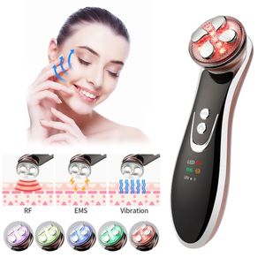6LED RF Face Massager Skin Care Tools Color Photon Verjonging Rimpel Verwijdering Tanking Opheffen EMS Facial Machine Alta Frequencia