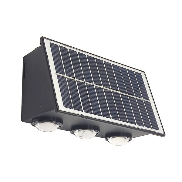 6LED Super Bright 5050 SMD ABS de haut en bas des lumières de jardin solaires extérieurs IP65 Mur étanche à LED à LED à LED