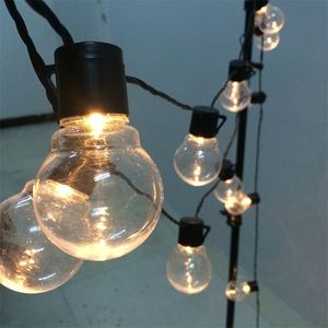 6 M / 11M LED Globe Fairy String Light Christmas Garland Street Bruiloft Bulb Solar Lamp Outdoor Voor Party Holiday Garden Patio 220408