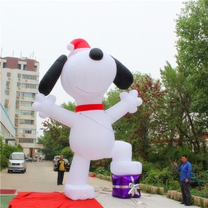 Fabricant gonflable personnalisé de modèle de noël de mascotte de chien gonflable géant adapté aux besoins du client de 6m 20ft de haut pour la publicité
