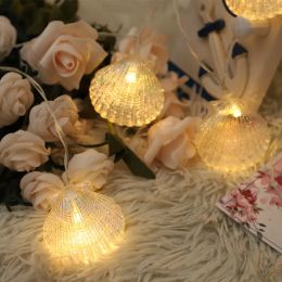 6M 40LED Sea Shell String Fairy Light Handmade Intérieur Extérieur Guirlandes de Noël pour mariage Garden Party Décoration de vacances 201203