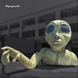 6m verbazingwekkende grote half opblaasbare buitenaardse stenen standbeeld replica lucht opblazen E.T.Model voor podiumdecoratie