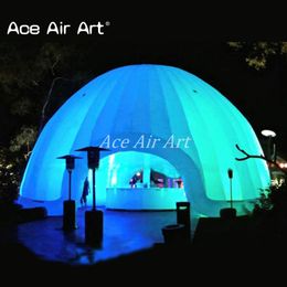 6m diameter opblaasbare koepel Igloo tent tent met LED -verlichting voor feestjes Eventdecoraties