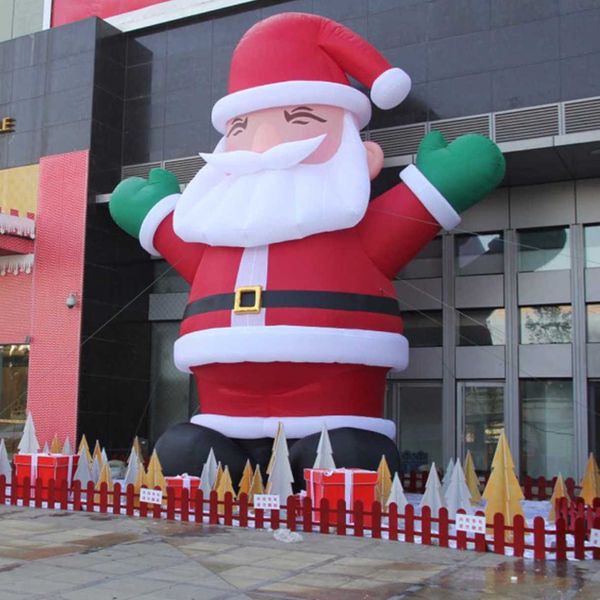 Globo inflable gigante de 6m para decoración navideña, globo de santa claus, modelo de pie con soplador para exhibición al aire libre de Navidad