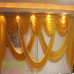 6m brede swags ontwerpen bruiloft decoratie stylist swags voor achtergrond Party Gordijn Viering Podium achtergrond drapes2052
