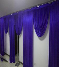 6m brede swags bruiloft stylist ontwerpen achtergrond Feestgordijngordijnen Viering Podiumvoorstelling Achtergrond Satijnen Drape muur drap7996083