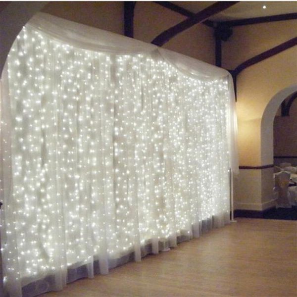 6M x 5M 910 LED Hogar Vacaciones al aire libre Navidad Decorativo Boda Navidad Hada Cortina Guirnaldas Tira Luces de fiesta AC 110v 222674