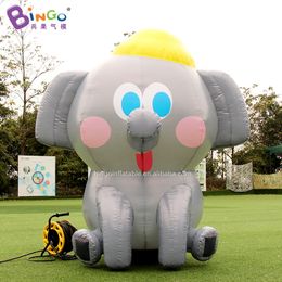 6mh (20 pies) Modelos animales inflables explotan la inflación de elefantes caricatura de caricatura con soplador de aire para el evento de fiesta al aire libre