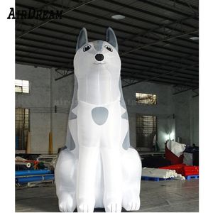 6mH 20ft groothandel Hoge Kwaliteit leuke 10/13/20ft opblaasbare husky hond model ballon voor Kerst decoratie evenement