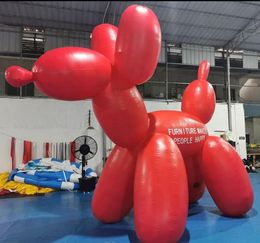 6mH (20ft) en gros merveilleux modèle de chien de ballon rose gonflable géant en PVC avec ventilateur pour la décoration et la publicité du parc