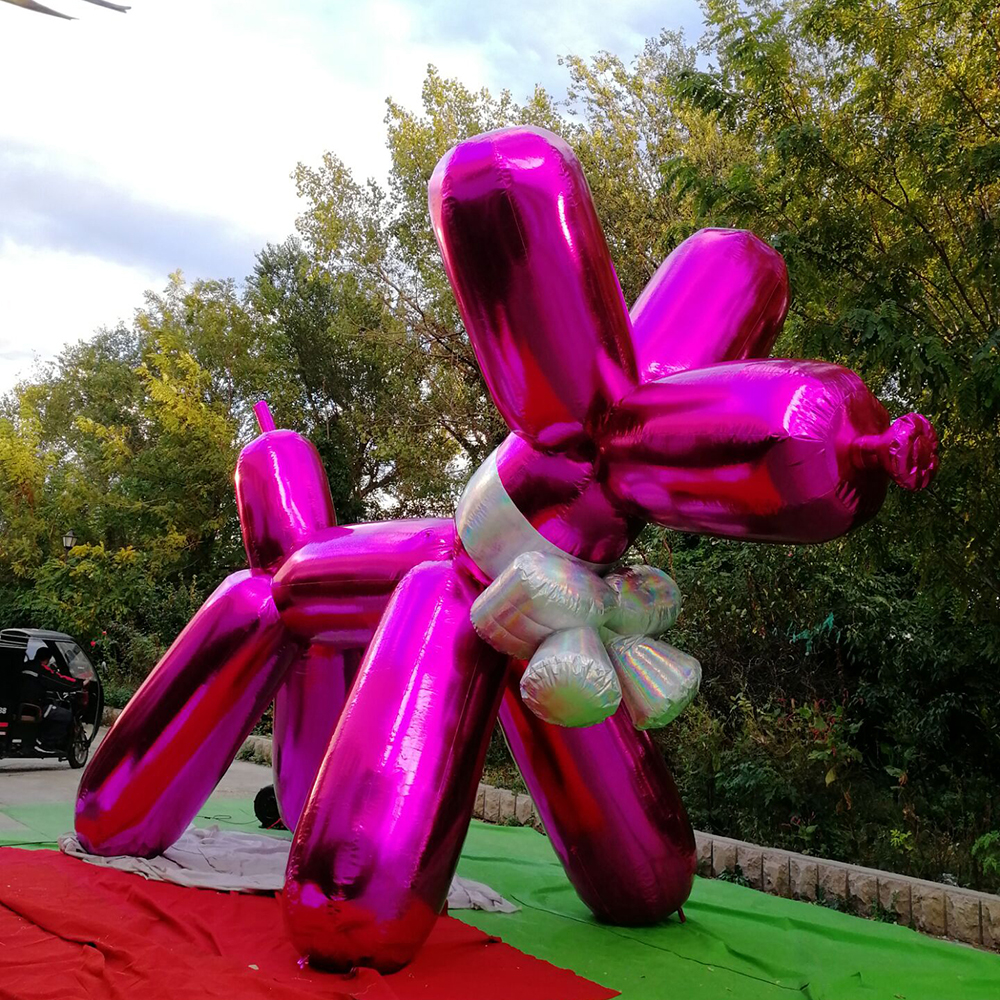 Рождественские фиолетовые цветные диско -шарики надувные ходячие собаки / отражающий материал надувные игрушки животных 6 мм (20 футов) с воздуходувка