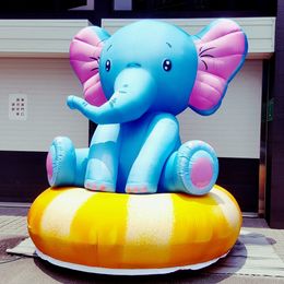 6mh (20 pieds) avec une mascotte personnalisée de ventilation faisant des éléphants gonflables de décoration extérieure cartographie grand animal ballon pour la publicité