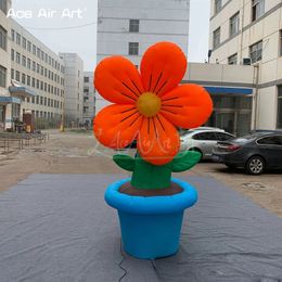 6mh (20ft) met blower prachtige handgemaakte opblaasbaar zonnebloemmodel bloemen in bloemenpot voor advertenties/ promotie/ evenementen decoratie