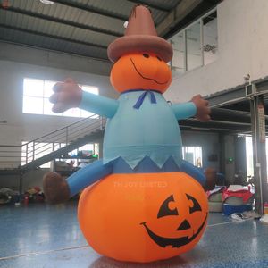 6 mH (20 pies) con soplador Puerta libre Barco Actividades al aire libre Publicidad Globo de calabaza inflable de Halloween con sombrero negro para decoración