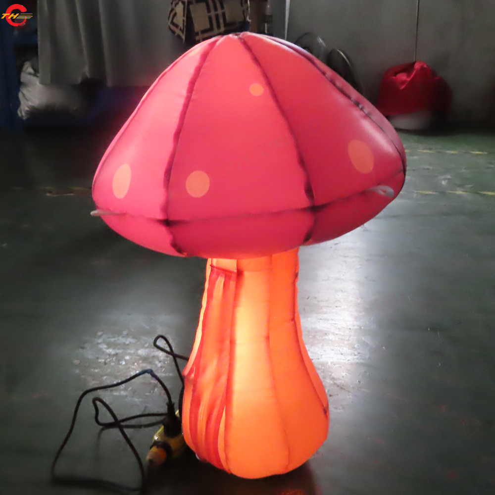 6 mH (20 Fuß) mit Gebläse, kostenloser Versand, Outdoor-Aktivitäten, Bühnendekoration, LED-Beleuchtung, aufblasbare Pilzballons zum Verkauf