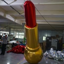 6mH (20ft) avec ventilateur en gros modèle de rouge à lèvres gonflable géant personnalisé pour la fête de mariage boîte de nuit décoration de scène article publicitaire de promotion cosmétique
