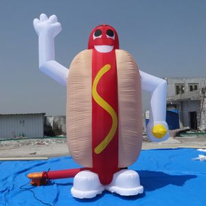 6mh (20 pieds) avec ventilateur en gros de la publicité mignonne de hot-dog gonflable, ballon de saucisse gonflable géant pour promotion01