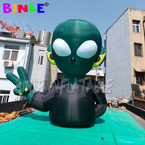 6mH (20ft) Avec ventilateur en gros Alien gonflable géant pour événement en plein air avec lumières LED, ballon de dessin animé UFO sur mesure pour la publicité