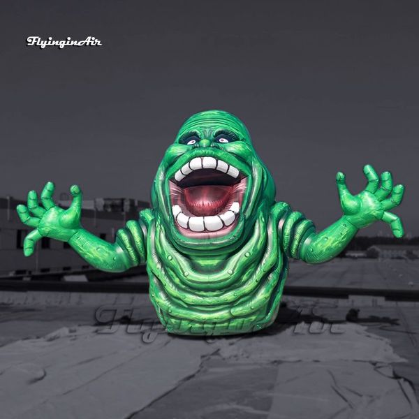 6mH (20ft) avec ventilateur en gros effrayant grand gonflable Slimer Ghostbusters fantôme personnage ballon Air Blow Up monstre vert pour les décorations d'Halloween
