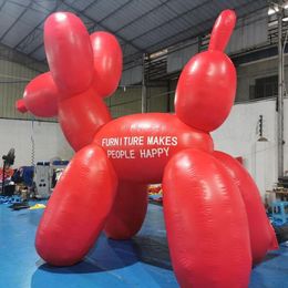 6mH (20ft) avec souffleur Merveilleux modèle de chien ballon rose gonflable géant en PVC avec souffleur pour la décoration du parc et la publicité001