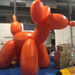 Modelo de perro de globo naranja inflable de PVC gigante maravilloso de 6 mH y 20 pies con soplador para decoración de parques y publicidad