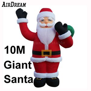 6mh voet hoog grote opblaasbare Santa Claus adverteren Big Old Man springkussens met LED -licht voor Chrismas Day Toys omvatte ventilator