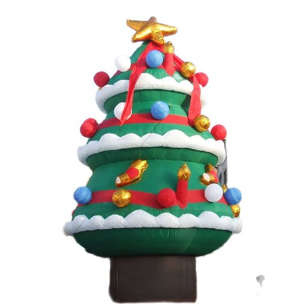 6mH avec ventilateur Arbre de Noël gonflable violet artificiel géant personnalisé en gros avec boules d'ornement et étoiles pour la décoration de pelouse/centre commercial