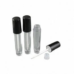 6 ml 50 stuks Clear Arcylic Lipgloss Ctainers Zwart Deksel Lege Vloeibare Lipstick Hervulbare Fles Ronde DIY Lip Glazuur Verpakking buizen m0zf #