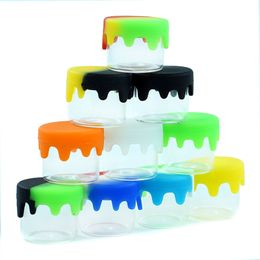 6ml glass container Nonstick wax containers silicone lid glass box oil jar oil holder for vaporizer vape dab tool storage DH80