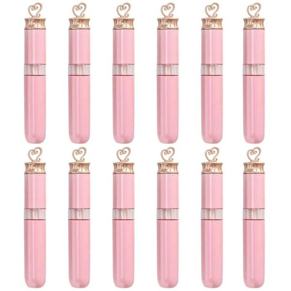 6 ml Rose Élégant Bouteilles Conteneurs Tubes De Brillant À Lèvres Vide Rechargeable Lipgloss Bouteilles Flacons avec Brosse pour DIY Échantillons Prvow