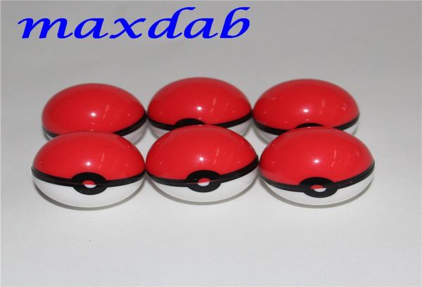 Caja de contenedor de bolas de silicona de grado alimenticio con forma de pokeball de 6 ml, frasco para aceite Dab, caja de cera para hierbas secas, accesorios para fumar 5981276