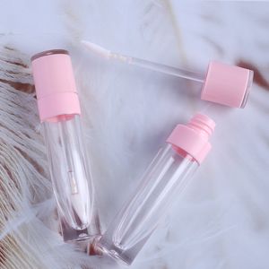 6 ml violet rose élégant lèvres bouteilles d'huile conteneurs transparents tubes de brillant à lèvres vide rechargeable tube de brillant à lèvres avec brosse pour échantillons de bricolage