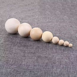 Boule de perles rondes en bois naturel non fini de 6 mm à 50 mm, perles de boule rondes bricolage pour la fabrication de bijoux et l'artisanat d'art, projet d'accessoires