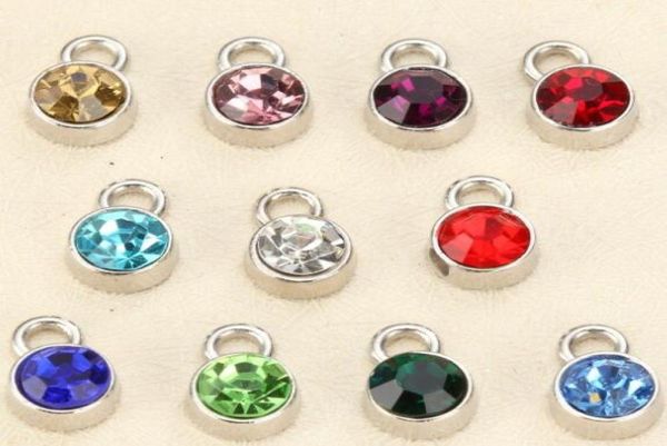 6 mm 50pcslot en alliage zinc Charmes de pierre de naissance mélange couleurs strass de bijoux pour bracelet bricolage des bijoux Résultats2684908