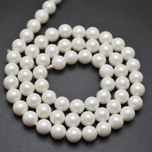 6mm 8mm 10mm White Shell Pearl Round Loose Beads Fashion Jewelry Making Supplies