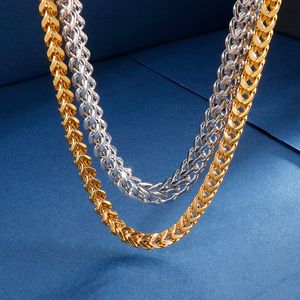 6 mm/8 mm 26 inch (66 cm) Heren tarwekink ketting ketting roestvrij staal mode gouden zilveren sieraden vader geschenken hiphop