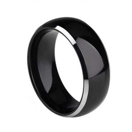6 mm 8 mm Inclayage de Tunsten Anneaux Glossy Comfort Fit Engagement Mariage Band 6-14 # 178M