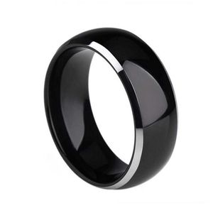 6mm 8mm zwarte inlay tunsten ringen glanzend comfort fit engagement trouwring 6-14 #240M