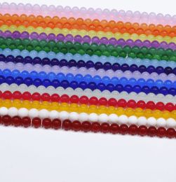 6 mm aproximadamente 60BADS/PCS CRISTAL CALCEDONY AZUL AZUL VERDO BLANCO NATURO RED REDONDO BEADS PARA JOYAS HACER BOALAS DE MODA DE DIY