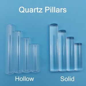 6mm Clear Quartz Pillar Dab Banger Insert Solid Hollow 20mm 25mm 30mm 35mm voor Control Tower Blender Terp Slurper Quartz Banger Nails