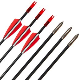 Flechas de fibra de vidrio de 6 mm 31 '' Flechas de práctica de caza Spine 800 para Ridrure and Compuesto Bow Target 6/12/24pcs