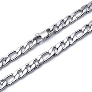 6mm Figaro Chaîne Hommes Bijoux 100% Acier Inoxydable Collier pour Homme 18-36 Pouces Étanche244o244E