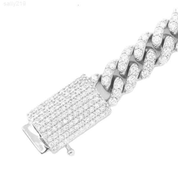 Bracelet à liaison cubaine diamant de 6 mm Round 14K plaquée pour hommes et femmes à Vente entière Bracelet en or jaune 14K Chaîne cubaine