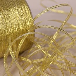 Bruiloft decoraties 6 mm zilver goud glitter zijden satijnen lint feest bruiloft decoratie cadeau inpakken kerst Halloween diy materiaal