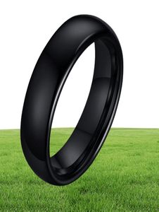 6 mm Simple Black Tungsten en acier en acier Bande de bague de mariage pour hommes Femmes Personnalité Accessoires de mode 9638161