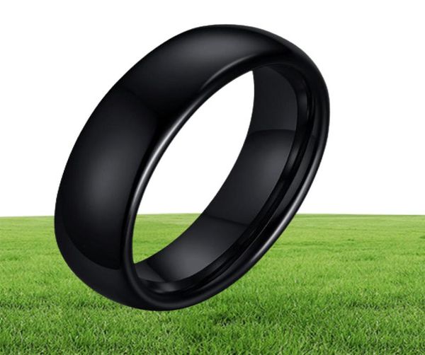 Bague de mariage Simple en acier tungstène noir, 6MM, pour hommes et femmes, personnalité, accessoires de mode, 9937761