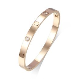 6 mm titanium stalen manchet armbanden goud zilver en roos vrouw man luxe armband armbanden paar sieraden minnaar cadeau