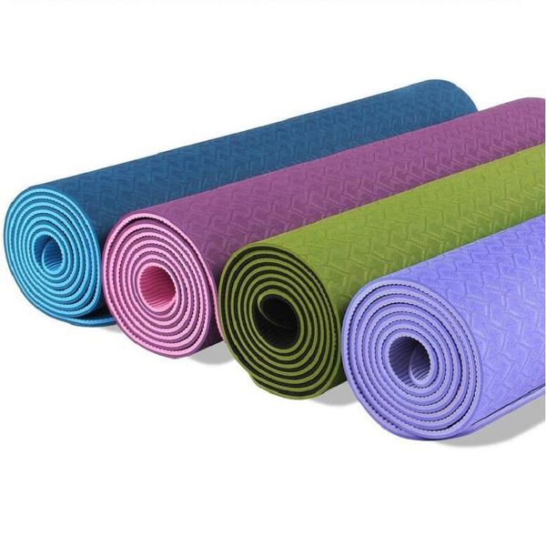 6MM TPE tapis de Yoga antidérapants Fitness mince Yoga tapis d'exercice de gymnastique environnement insipide tapis de Fitness Sport livraison gratuite
